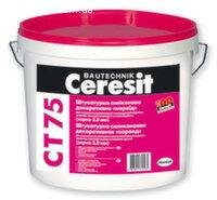 Купить Штукатурка силиконовая декоративная Ceresit СТ-75, "короед" 2,0 мм база
