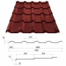 Узнать характеристики: Металлочерепица Сталекс AFINA РЕ (полиэстер) Китай 0,45 мм 350/15 Металлочерепица Сталекс AFINA РЕ (полиэстер) Китай 0,45 мм 350/15