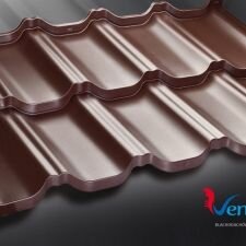 Узнать характеристики: Модульная металлочерепица "Венеция" Prelaq X-Matt (SSAB-Швеция), цвет Коричневый (384) Модульная металлочерепица "Венеция" Prelaq X-Matt (SSAB-Швеция), цвет Коричневый (384)