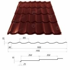 Узнать характеристики: Металлочерепица Cталекс GRAND PEMA (матполиэстр) Словакия 0,45 мм 350/15 Металлочерепица Cталекс GRAND PEMA (матполиэстр) Словакия 0,45 мм 350/15
