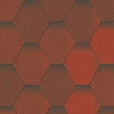 Битумная черепица Акваизол Серия "Мозаика" Огненная лава (красный+коричневый)