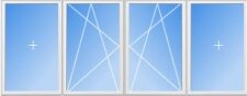 Купить Металлопластиковые окна ALMplast 3000х1500 С однокамерным стеклопакетом, фурнитура Maco