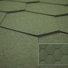 Узнать характеристики: Битумная черепица КERABIT Тройка, форма К (Зеленый) Битумная черепица КERABIT Тройка, форма К (Зеленый)