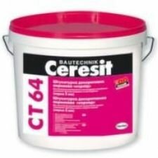 Узнать характеристики: Штукатурка декоративная акриловая Ceresit CT 64, "короед", 2,0 мм база Штукатурка декоративная акриловая Ceresit CT 64, "короед", 2,0 мм база